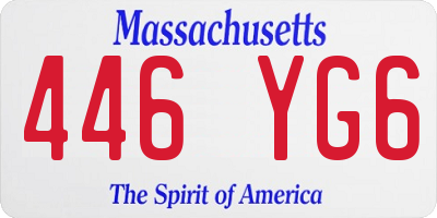 MA license plate 446YG6