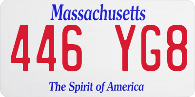 MA license plate 446YG8