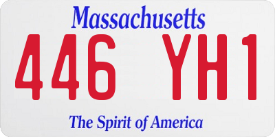 MA license plate 446YH1