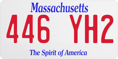 MA license plate 446YH2