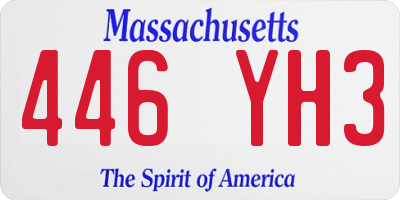 MA license plate 446YH3
