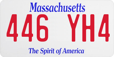 MA license plate 446YH4