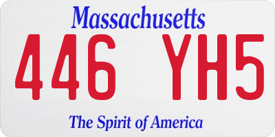 MA license plate 446YH5