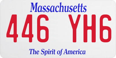 MA license plate 446YH6