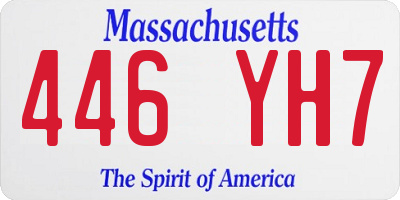 MA license plate 446YH7