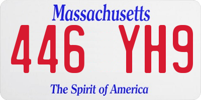 MA license plate 446YH9