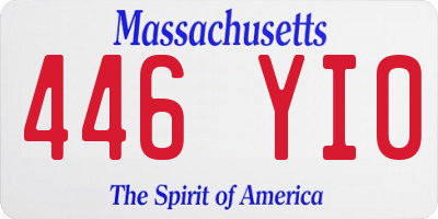 MA license plate 446YI0