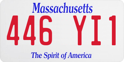MA license plate 446YI1