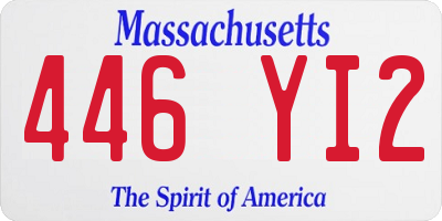 MA license plate 446YI2