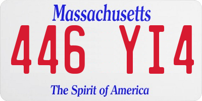 MA license plate 446YI4