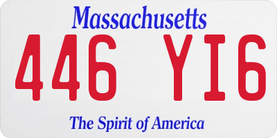 MA license plate 446YI6