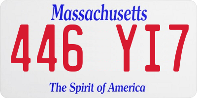 MA license plate 446YI7