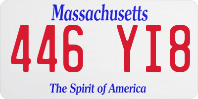 MA license plate 446YI8