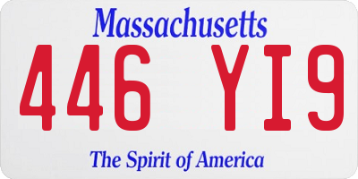 MA license plate 446YI9