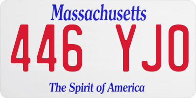 MA license plate 446YJ0