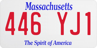 MA license plate 446YJ1