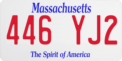 MA license plate 446YJ2