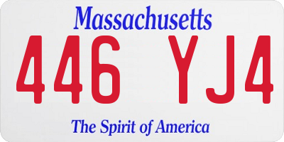 MA license plate 446YJ4
