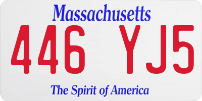 MA license plate 446YJ5