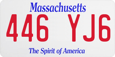 MA license plate 446YJ6