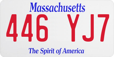 MA license plate 446YJ7