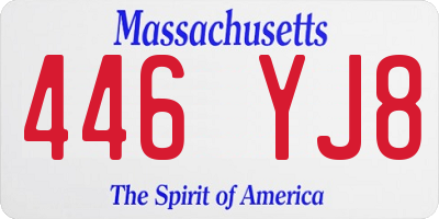 MA license plate 446YJ8