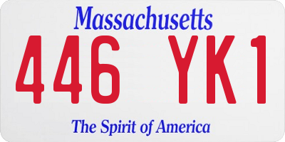 MA license plate 446YK1