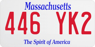 MA license plate 446YK2
