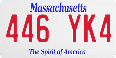 MA license plate 446YK4