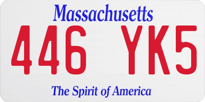 MA license plate 446YK5