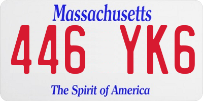 MA license plate 446YK6