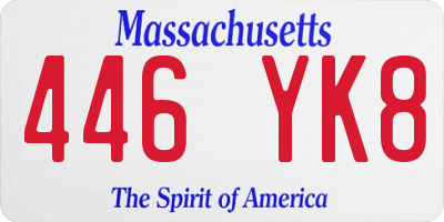 MA license plate 446YK8