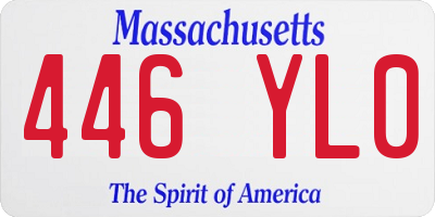 MA license plate 446YL0