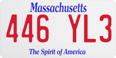 MA license plate 446YL3