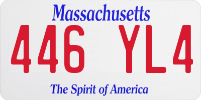 MA license plate 446YL4