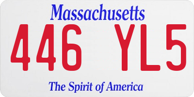 MA license plate 446YL5