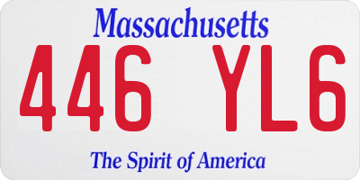 MA license plate 446YL6