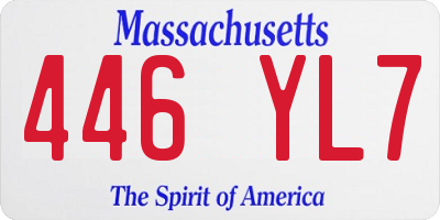 MA license plate 446YL7
