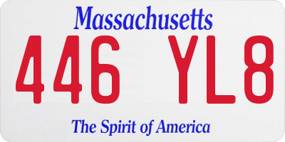 MA license plate 446YL8