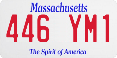 MA license plate 446YM1