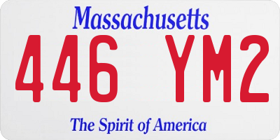 MA license plate 446YM2