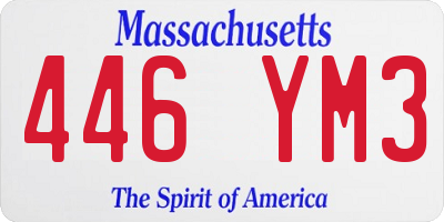 MA license plate 446YM3
