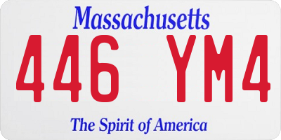 MA license plate 446YM4