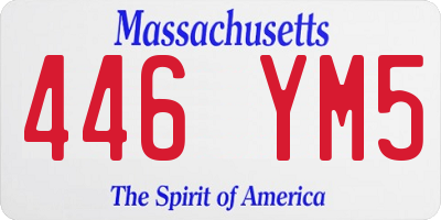 MA license plate 446YM5