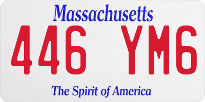 MA license plate 446YM6