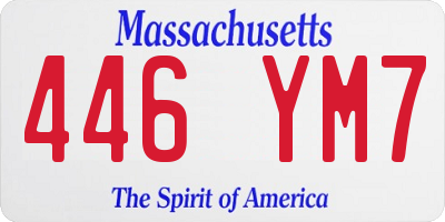 MA license plate 446YM7
