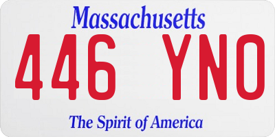 MA license plate 446YN0