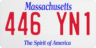 MA license plate 446YN1