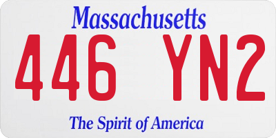 MA license plate 446YN2