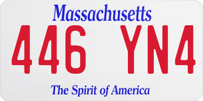 MA license plate 446YN4